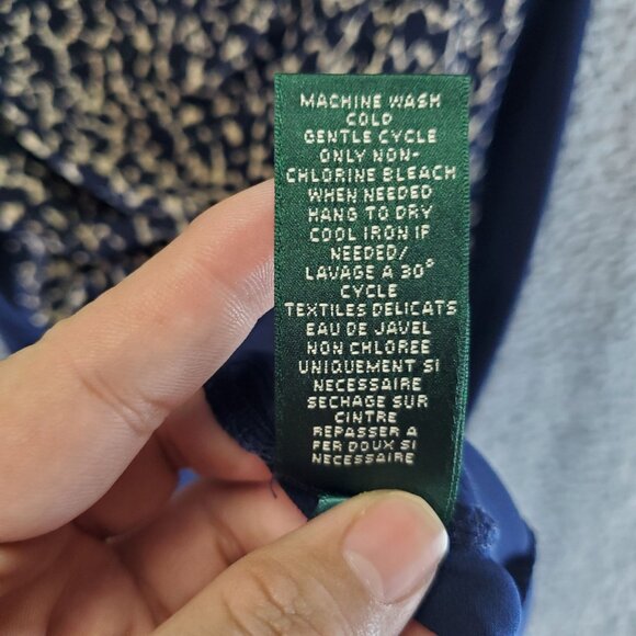 Lauren Ralph Lauren Dress Womens 4 Blue Sheath Animal Print Side Panels Stretch - Picture 3 of 9